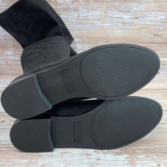 KENNETH COLE REACTION Black Wind-Y Over-The-Knee Boots - Picture 4 of 7